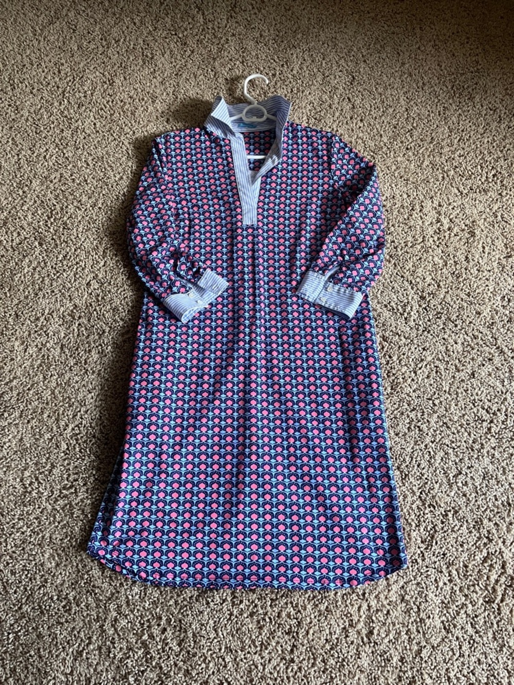 J. McLaughlin Navy and Pink Printed woman’s dress